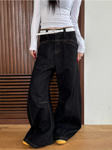 [Unisex] ステッチブーツカットデニムパンツ