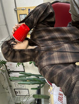 No.1103 check hood string SHIRT (3color)