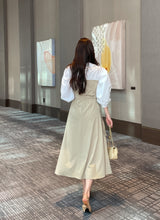Muel Shirt Color Matching Layered Trench One Piece