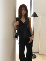 Silky lace cami blouse