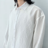 Japanese Clean Fit Refreshing Textured Solid Light Shirt