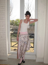 That's neat – irregular hem pink leopard-print paneled asymmetrical skirt (Pink)