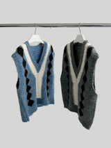 Detail V-neck Knit Vest Vest