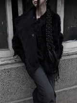 noir chic teddy fur jacket