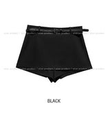 [Belt set] トミースリットレイヤードスカートパンツ