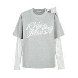 13DE MARZO ベアレイヤードレーシーTシャツ