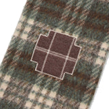 Crochet check muffler / Green Brown