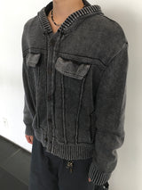 サイクルピグメントフーデッドカーディガン 3C