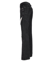 STUD GREY CUTOUT ZIPPER DENIM