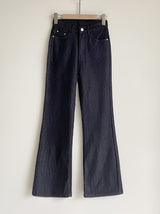 コルゲット裏起毛スパンブーツカットデニムパンツ