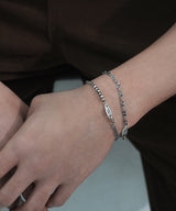 Double mix chain bracelet BK (925 silver)