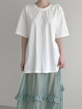 (Unisex) レンリットアイレットオーバーフィット半袖Tシャツ