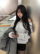 Lekin Color Matching One-Shoulder Knit