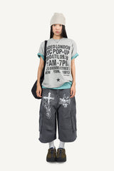 Cross-print Cargo Bermuda Pants