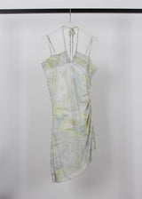MARBLE SHIRRING DRESS