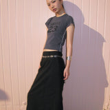 Number Stretch Tee chacol