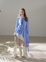 Cotton Embroidered Lace Flower Beads Romantic Dress
