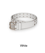 Rat Double Eyelet Long Leather Belt