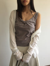 Bone Silk V Cardigan (2color)