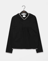 Peo Dot Color Shirring Hooded T-Shirt