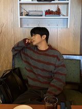 Cozy stripe brush knit