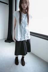 strap shirring cotton midi skirt(2colors)