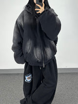 bomber washing hooded jumper