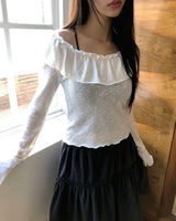 ルーハ フリル オフショルダー Tシャツ