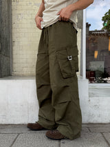 Washed buckle cargo pants