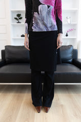 [Sepia] Wrap skirt pants set - only skirt (Gray/Black)