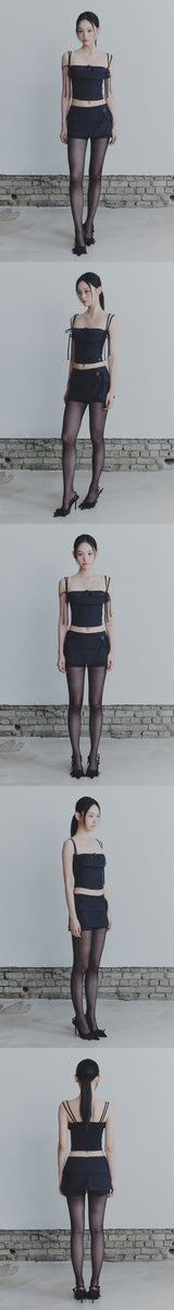 HEART BELTED MINI SKIRT charcoal