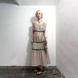 TIED SHIRRING DRESS