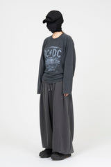 フレインブラックウォッシングクロップ半袖Tシャツ