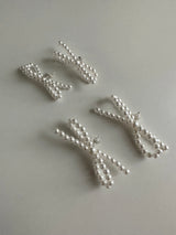 [92.5 silver] Pearl リボンピアス (2size)