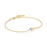Arrow Chain 925 Silver + 14k gold plating Bracelet B049-01T