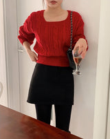 Merry Twisted Puff Square Knit (11color)