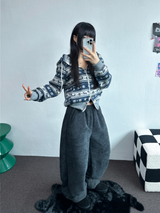 2ウェイ🤎 ノルディックフーディーセミクロッピードジップアップジャケット 🤎💙🩶2カラー