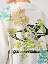 フローラルエンブロイダードロゴTシャツ