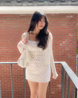 Summer Punching Ruffle Crop Cardigan