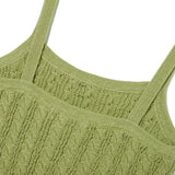 ケーブルパターンニットノースリーブ [OLIVE]