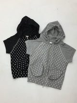 ドットポケットフーディーTシャツ (ジップアップ)