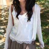 Ellie Flower Lace Satin Bustier Sleeveless Blouse 3 Colors