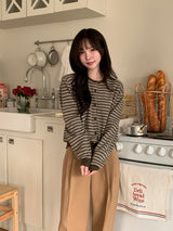[MADE] [Planning] Slits Stripe Round Cardigan