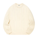 [Unisex] リザーブケーブルオーバーフィットニット [アイボリー]