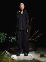 24AW クリサリスコクーンブレーキングマルチジップシームディコンスパンチロングパンツ
