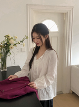 #Romantic Lace Cotton100 Strap Blouse