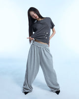 Grunge Claw Camo Eyelet Tee - Charcoal