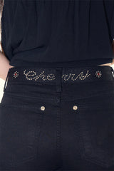 Cherry stone low-rise bootcut pants