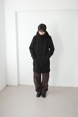 relaxed hood wool coat