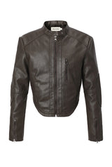 Bella leather jacket - brown 
